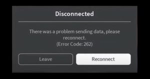 Roblox error code 262 appears when the device cannot properly send data to a Roblox game server.